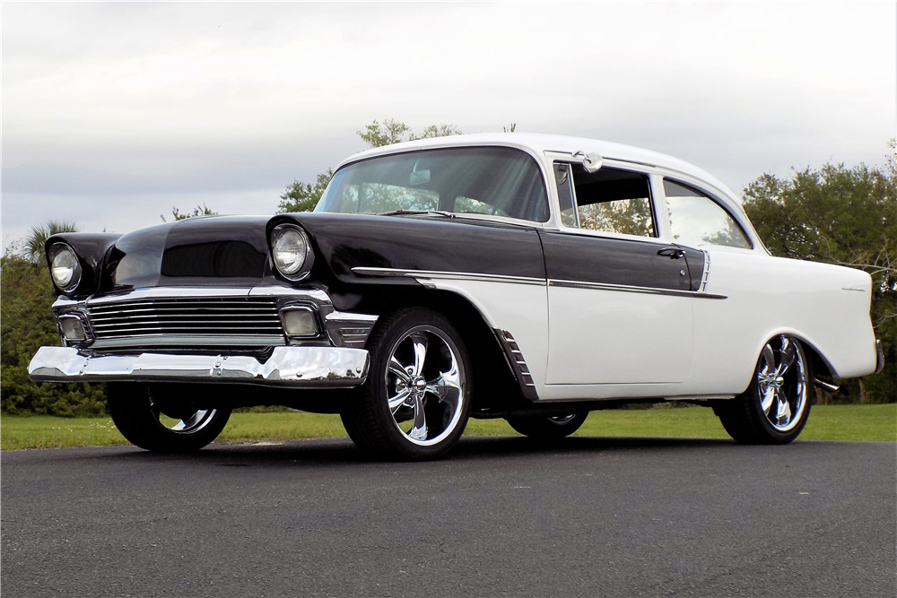 1956 CHEVROLET 210 CUSTOM 2-DOOR POST - Front 3/4 - 218205