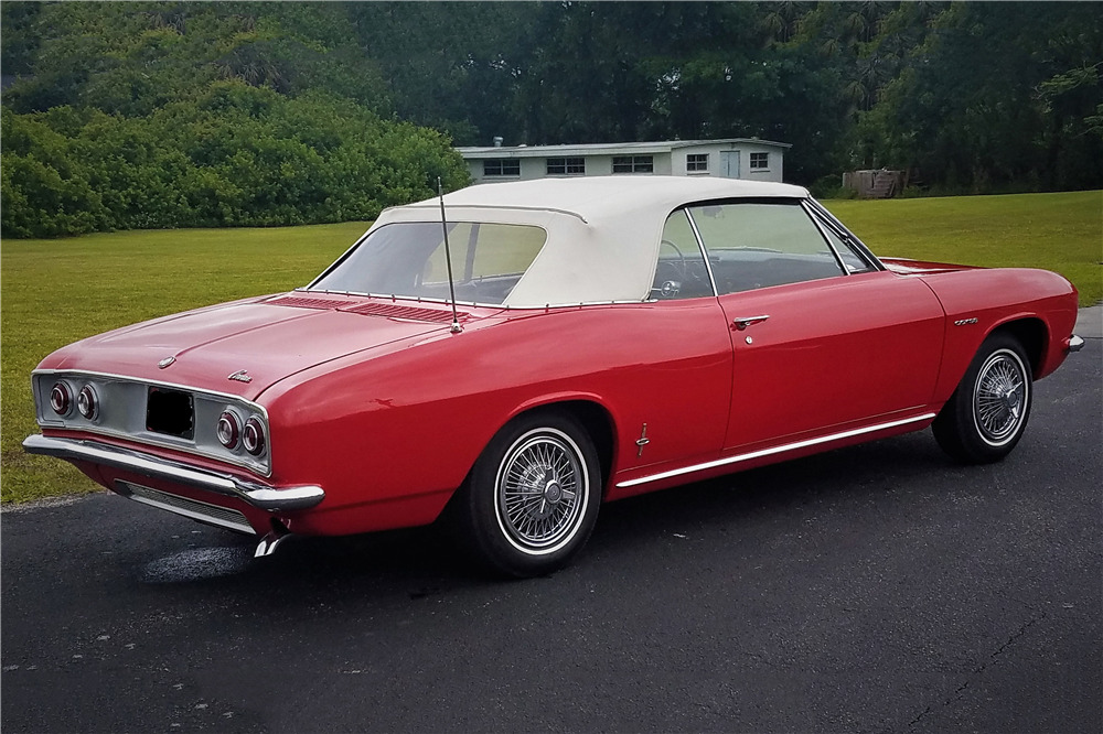 1965 CHEVROLET CORVAIR CORSA CONVERTIBLE - Rear 3/4 - 220123
