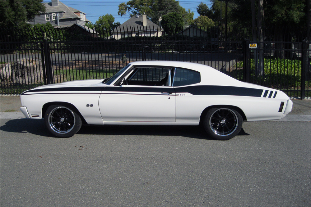 1970 CHEVROLET CHEVELLE CUSTOM COUPE - Side Profile - 222169