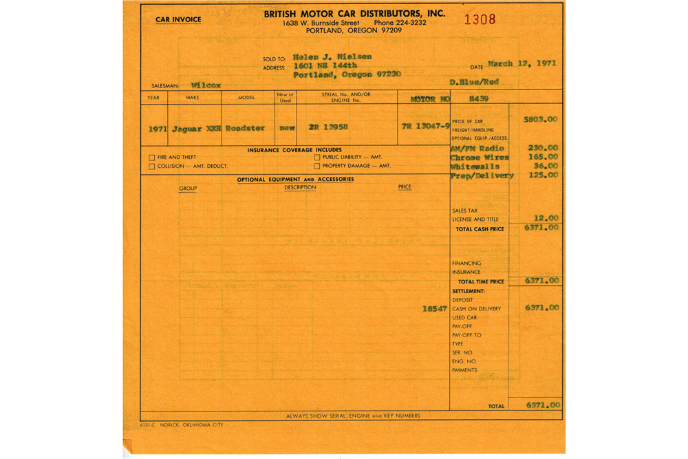 1971 JAGUAR XKE SERIES II ROADSTER  - Misc 7 - 222991