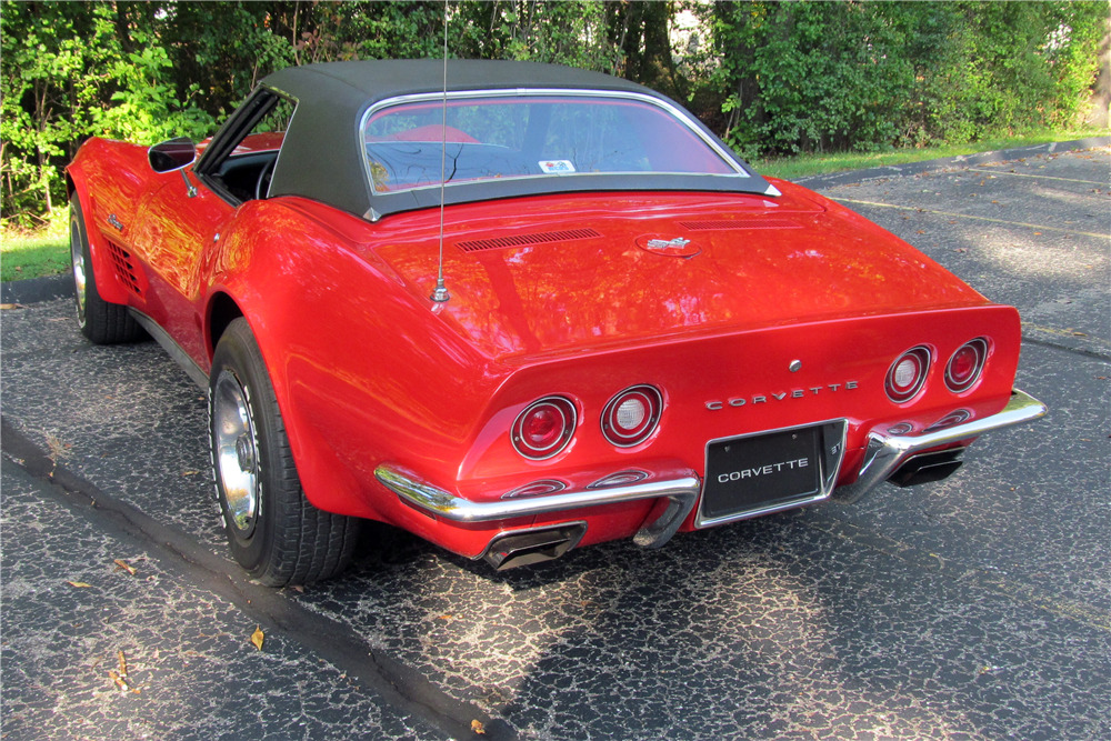 1972 CHEVROLET CORVETTE LT1 A/C CONVERTIBLE - Rear 3/4 - 224228
