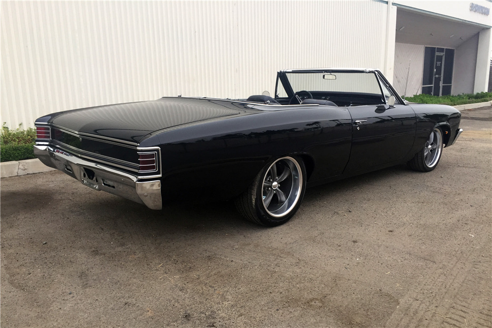 1967 CHEVROLET CHEVELLE CUSTOM CONVERTIBLE - Rear 3/4 - 224398