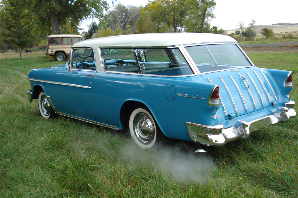 1955 CHEVROLET NOMAD BEL AIR WAGON - Rear 3/4 - 225084