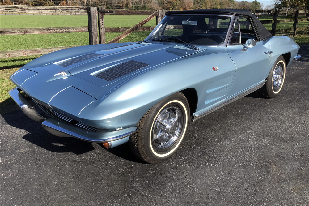 1963 CHEVROLET CORVETTE 327/250 CONVERTIBLE - Front 3/4 - 225597