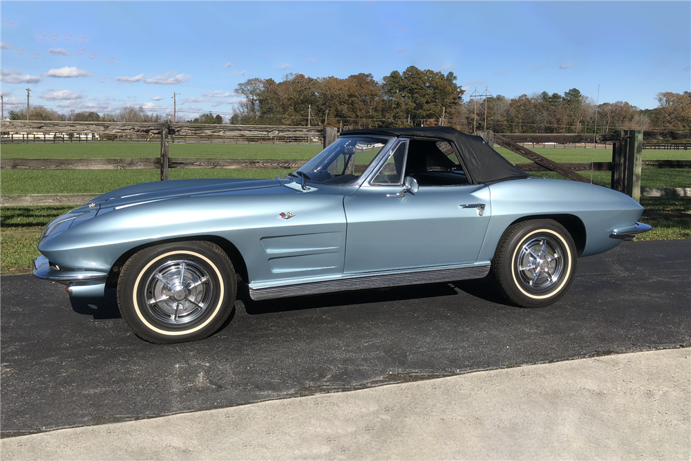 1963 CHEVROLET CORVETTE 327/250 CONVERTIBLE - Side Profile - 225597