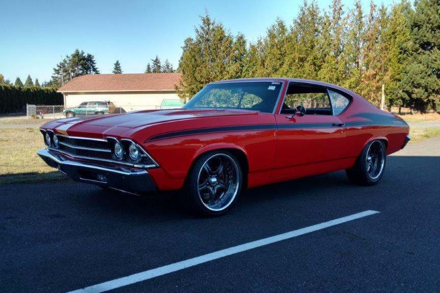 1969 CHEVROLET CHEVELLE CUSTOM COUPE - Front 3/4 - 225809