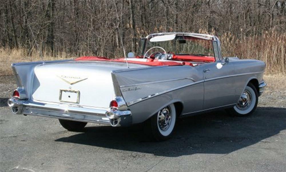 1957 CHEVROLET BEL AIR CONVERTIBLE - Rear 3/4 - 22671