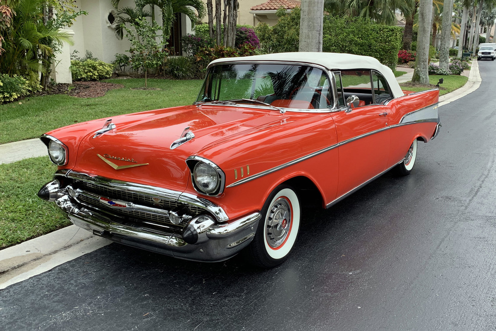 1957 CHEVROLET BEL AIR CONVERTIBLE - Front 3/4 - 230052