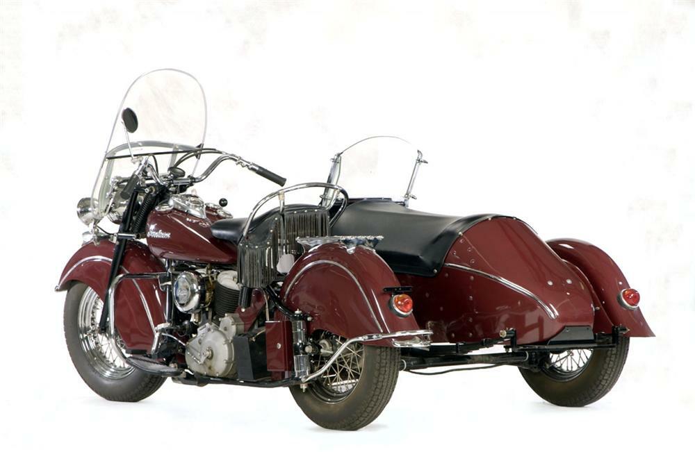 1948 INDIAN CHIEF MOTORCYCLE W/SIDECAR - Rear 3/4 - 23689