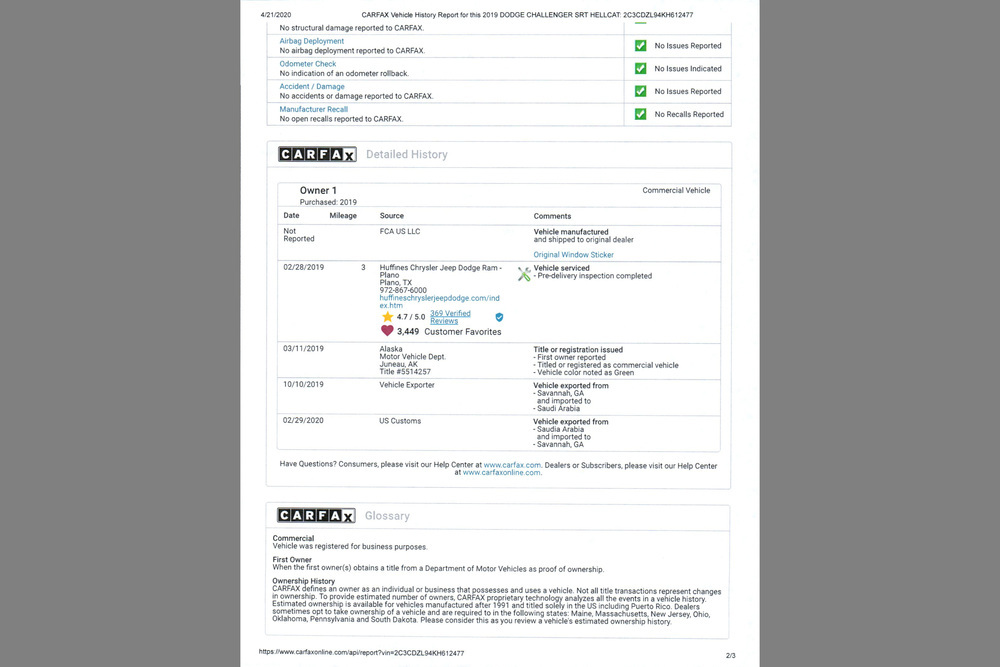 2019 DODGE CHALLENGER SRT HELLCAT REDEYE WIDEBODY - Misc 33 - 241470