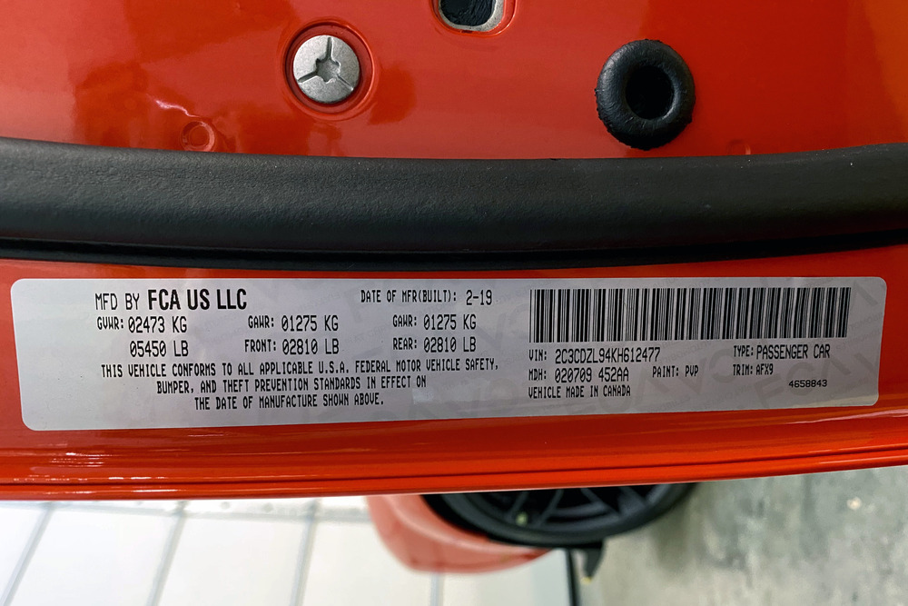 2019 DODGE CHALLENGER SRT HELLCAT REDEYE WIDEBODY - Misc 18 - 241470