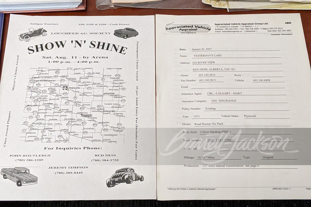 1971 PLYMOUTH ROAD RUNNER - Misc 9 - 242999