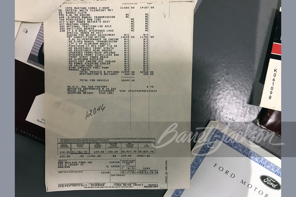 1995 FORD MUSTANG COBRA R - Misc 44 - 244107