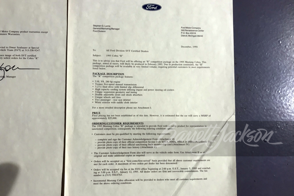 1995 FORD MUSTANG COBRA R - Misc 42 - 244107