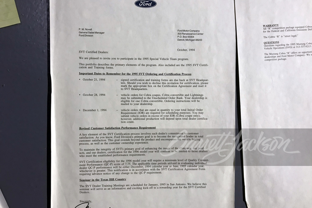 1995 FORD MUSTANG COBRA R - Misc 46 - 244107