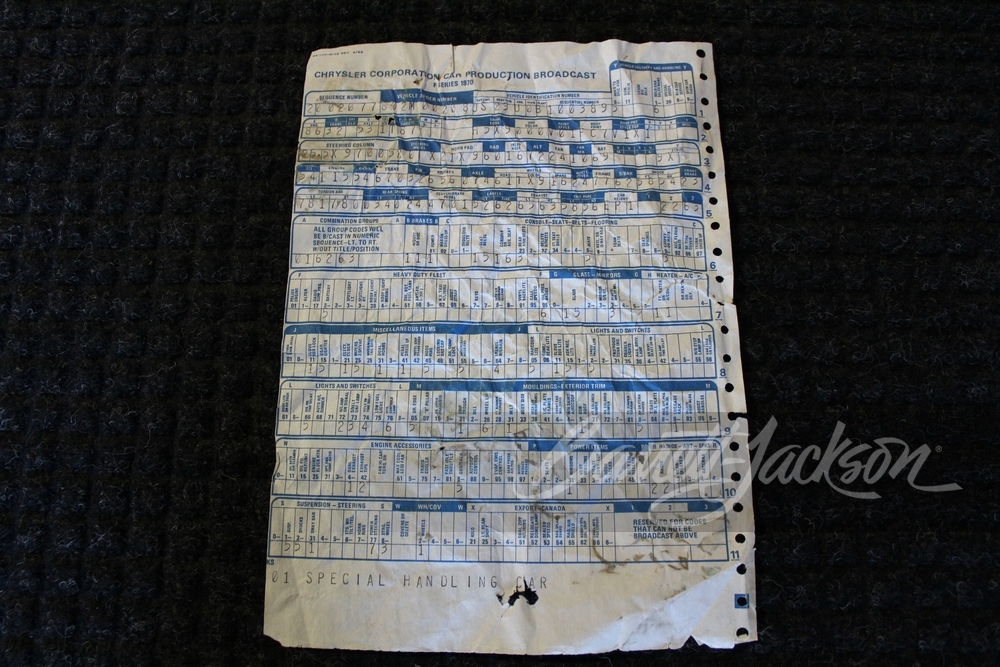 1970 DODGE CHALLENGER R/T "70 SUNROOF CHALLENGER" - Misc 22 - 245186
