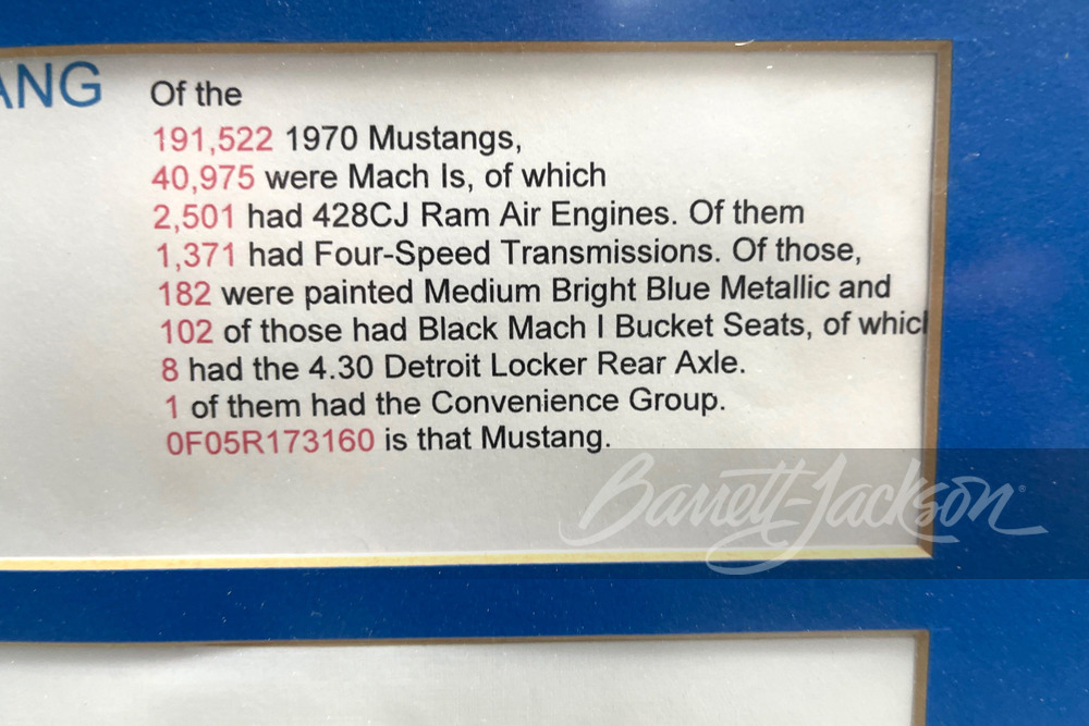 1970 FORD MUSTANG MACH 1 428 SCJ DRAG PACK - Misc 23 - 245325