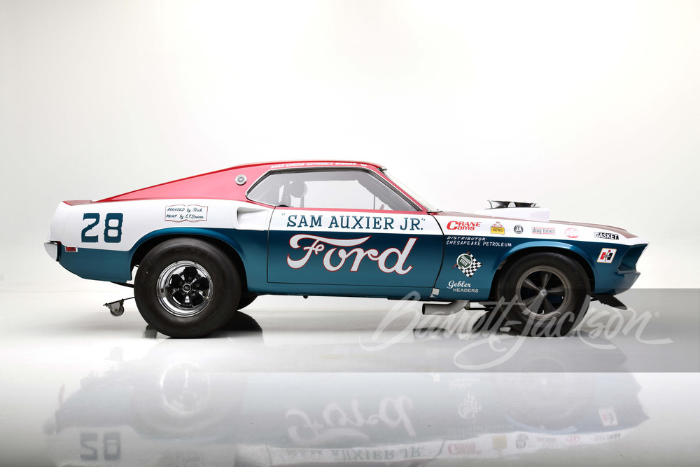 1969 FORD MUSTANG "FORD TEAM" DRAG CAR - Side Profile - 251177