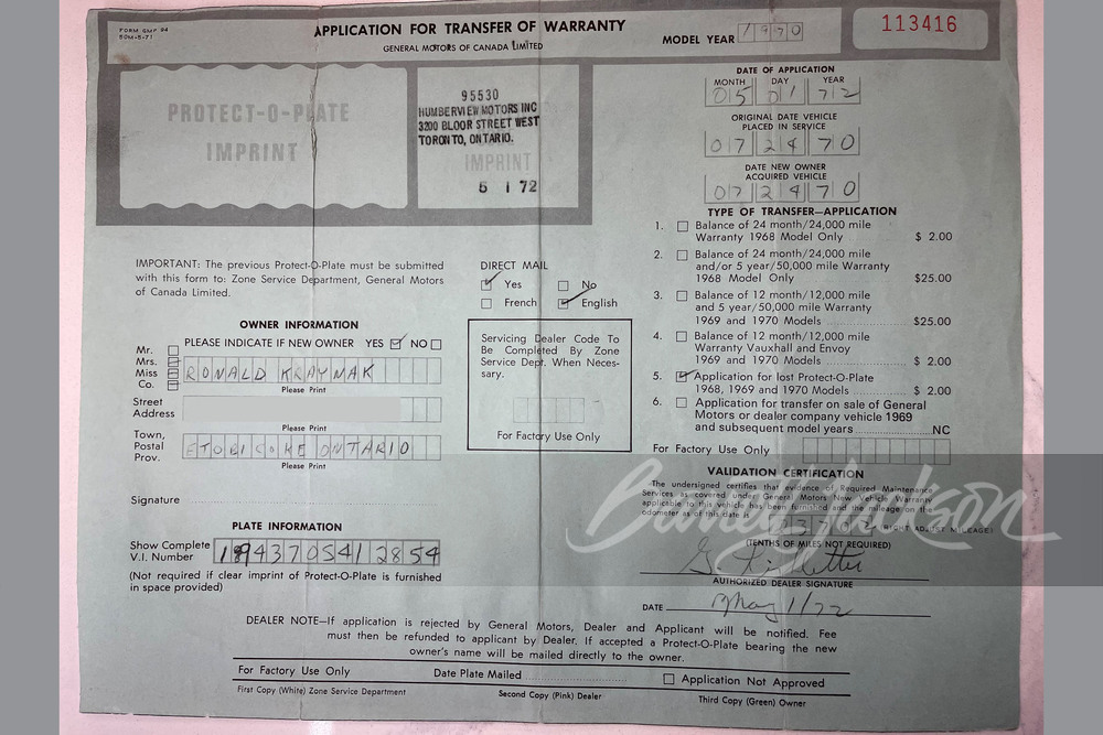 1970 CHEVROLET CORVETTE LT1 - Misc 19 - 252045