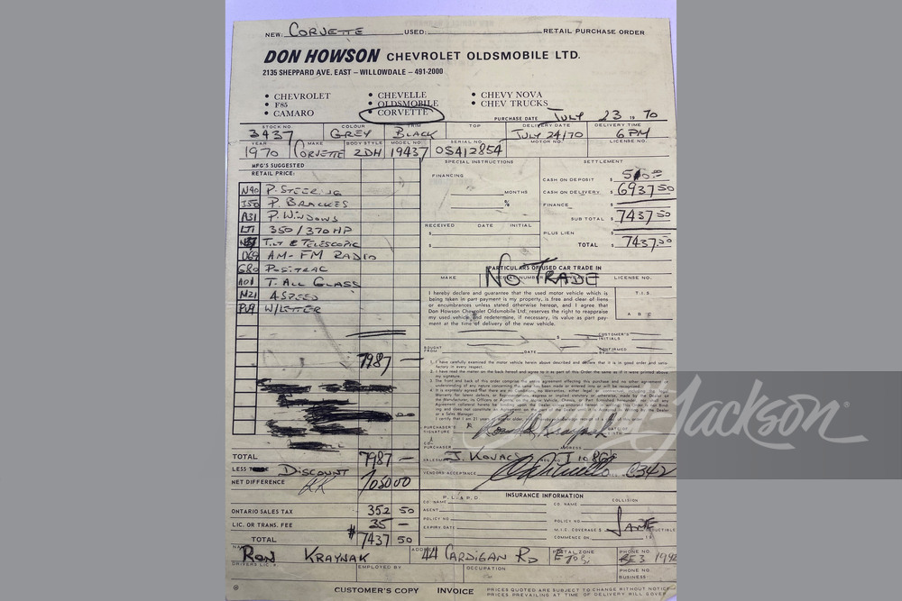 1970 CHEVROLET CORVETTE LT1 - Misc 17 - 252045