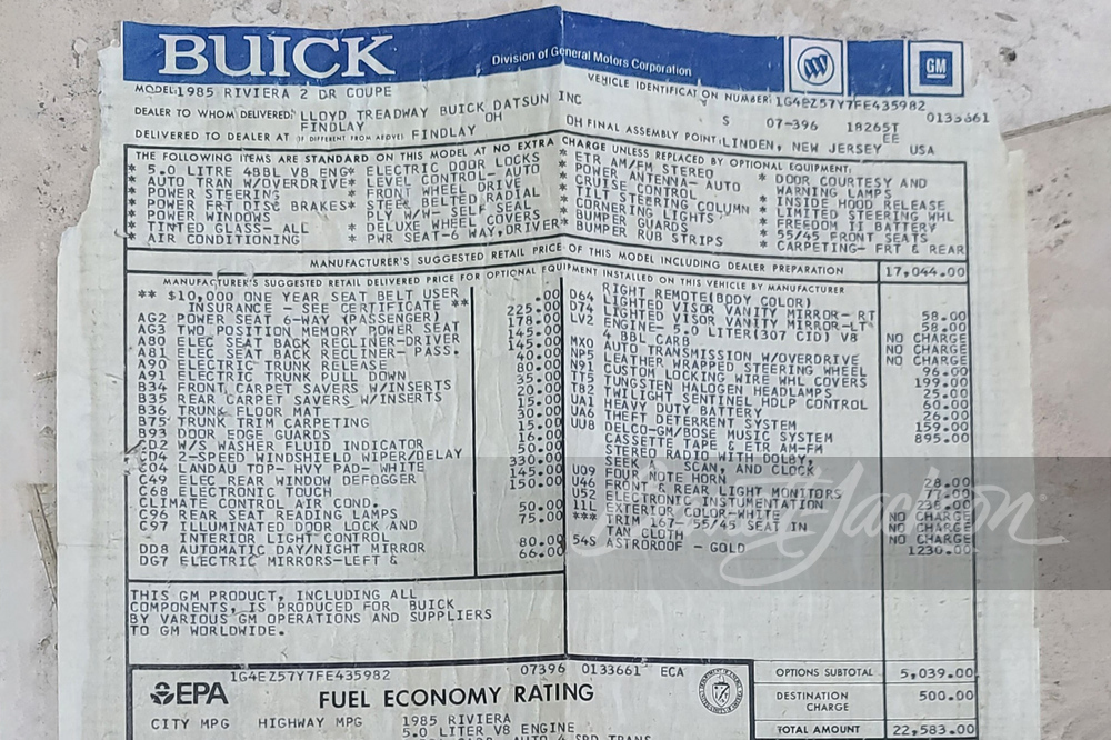 1985 BUICK RIVIERA - Misc 6 - 253453