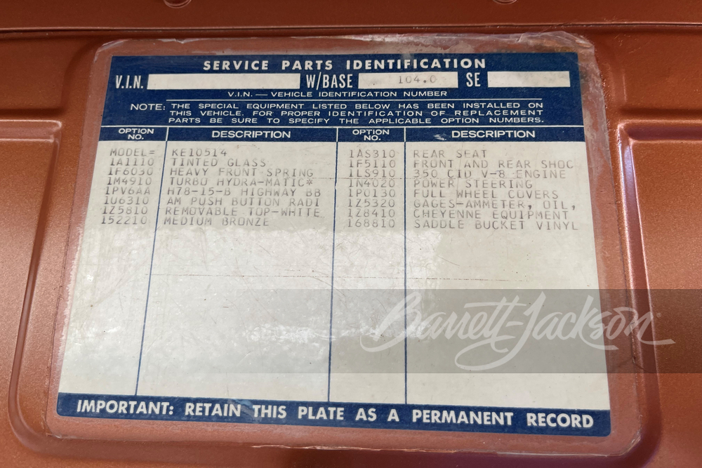 1972 CHEVROLET K5 BLAZER - Misc 6 - 253460