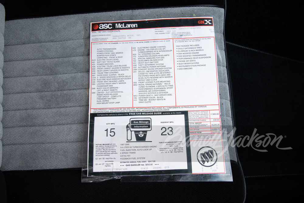 1987 BUICK GRAND NATIONAL GNX - Misc 33 - 262204