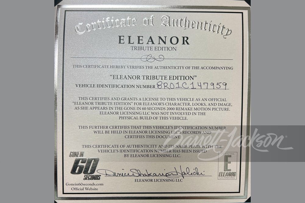 1968 FORD MUSTANG ELEANOR TRIBUTE EDITION - Misc 45 - 268582