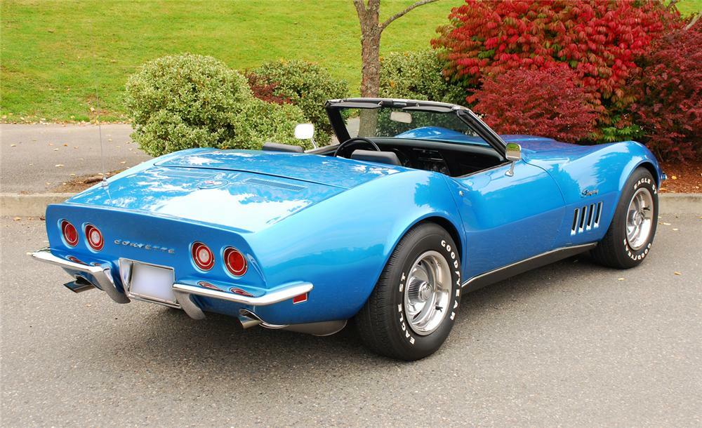 1969 CHEVROLET CORVETTE CONVERTIBLE - Rear 3/4 - 43666