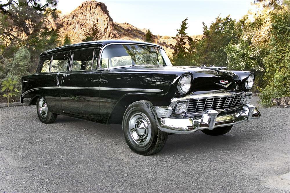 1956 CHEVROLET 210 2 DOOR STATION WAGON - Front 3/4 - 43925