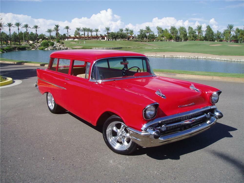 1957 CHEVROLET CUSTOM 2 DOOR SEDAN DELIVERY WAGON - Front 3/4 - 44612