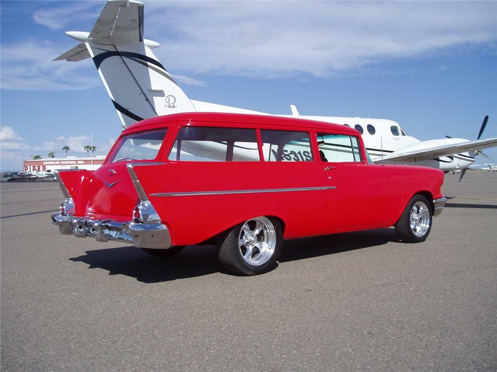1957 CHEVROLET CUSTOM 2 DOOR SEDAN DELIVERY WAGON - Rear 3/4 - 44612