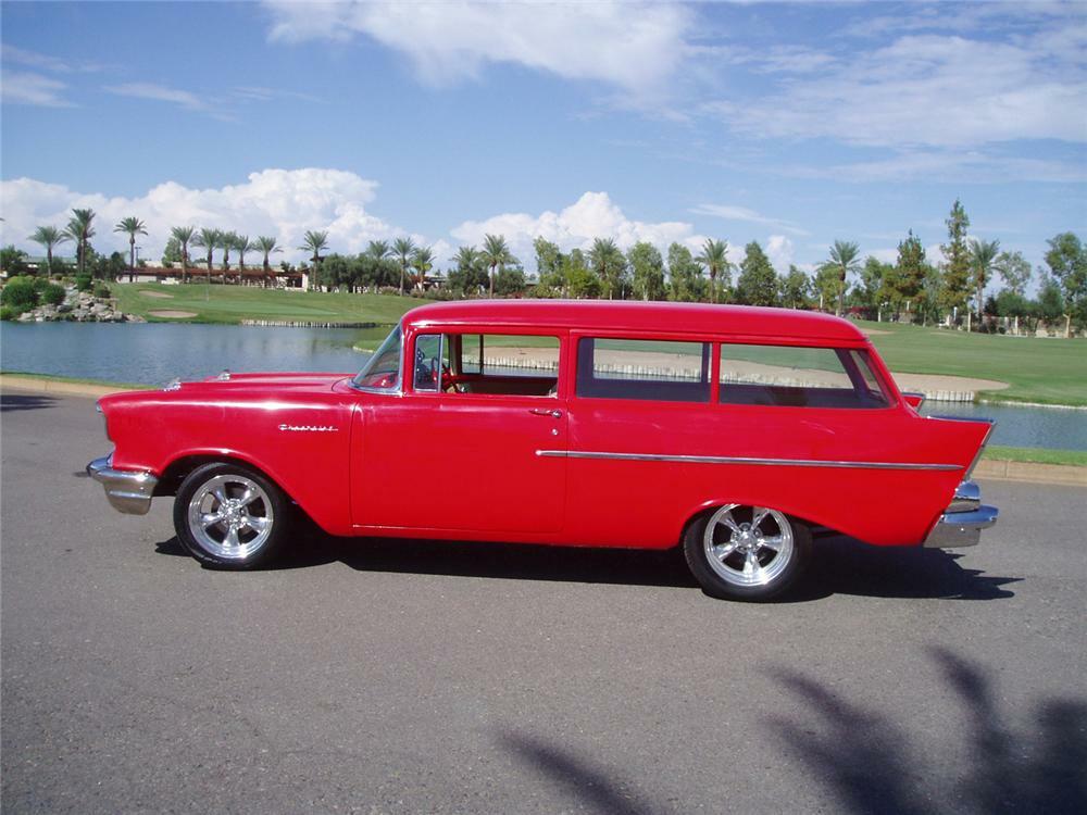1957 CHEVROLET CUSTOM 2 DOOR SEDAN DELIVERY WAGON - Side Profile - 44612
