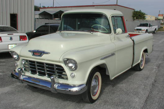 1955 CHEVROLET CAMEO PICKUP - Front 3/4 - 49009