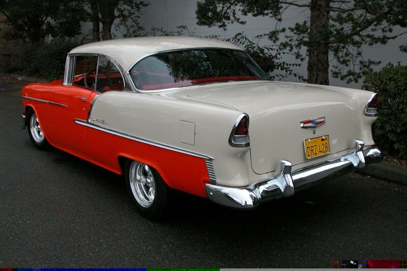 1955 CHEVROLET BEL AIR CUSTOM 2 DOOR HARDTOP - Rear 3/4 - 49211