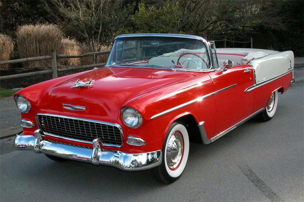 1955 CHEVROLET BEL AIR CONVERTIBLE - Front 3/4 - 49229