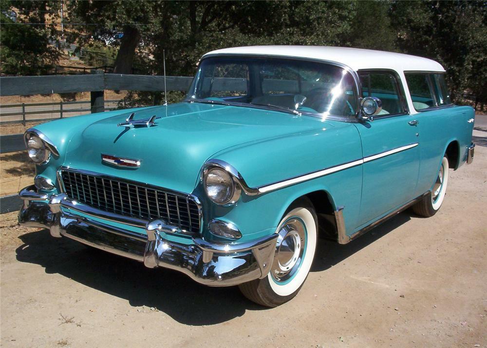 1955 CHEVROLET NOMAD 2 DOOR STATION WAGON - Front 3/4 - 60887