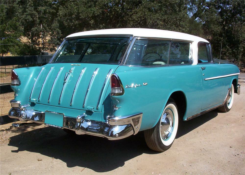 1955 CHEVROLET NOMAD 2 DOOR STATION WAGON - Rear 3/4 - 60887