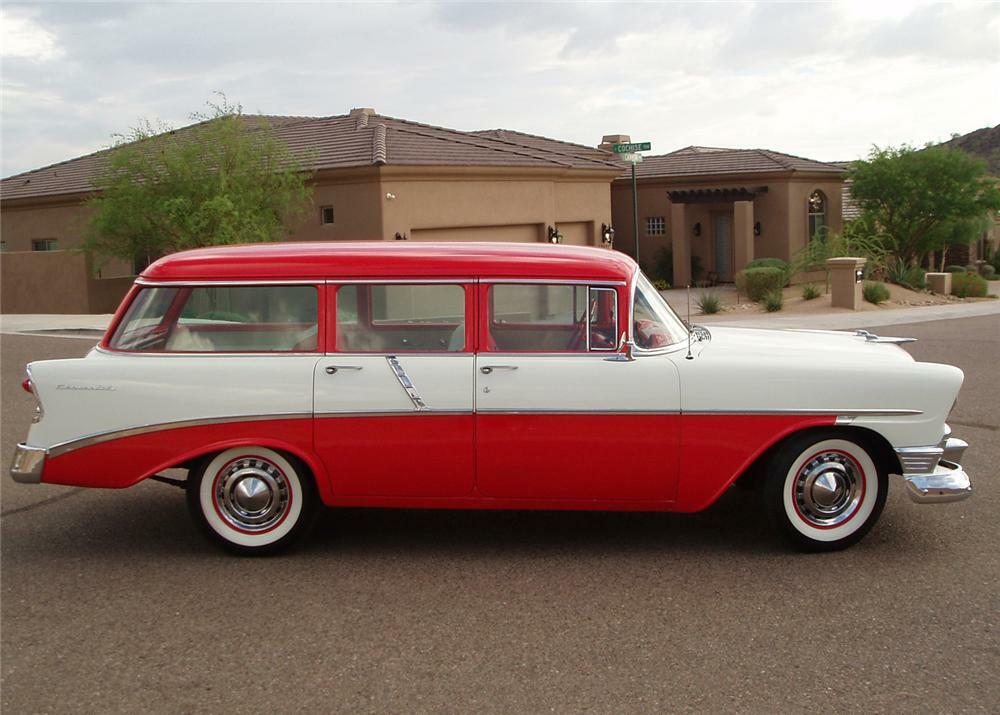 1956 CHEVROLET 210 4 DOOR STATION WAGON - Side Profile - 61107