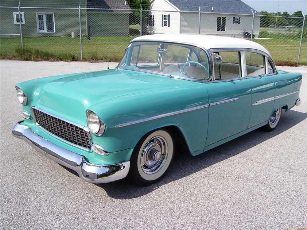 1955 CHEVROLET BEL AIR CUSTOM 4 DOOR HARDTOP Front 3 4 61939