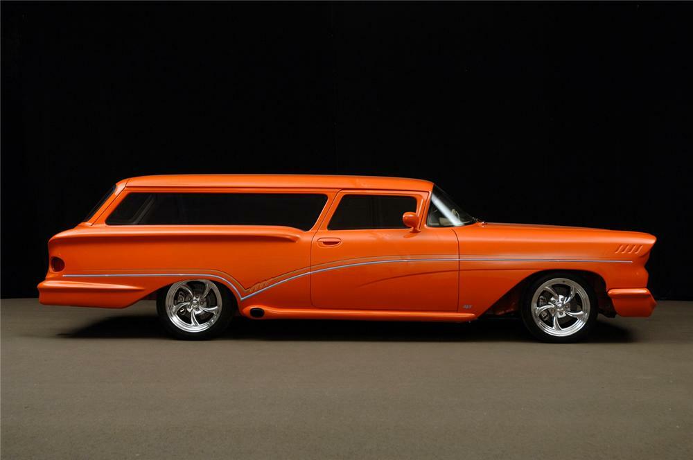 1958 CHEVROLET CUSTOM 2 DOOR STATION WAGON - Side Profile - 61952