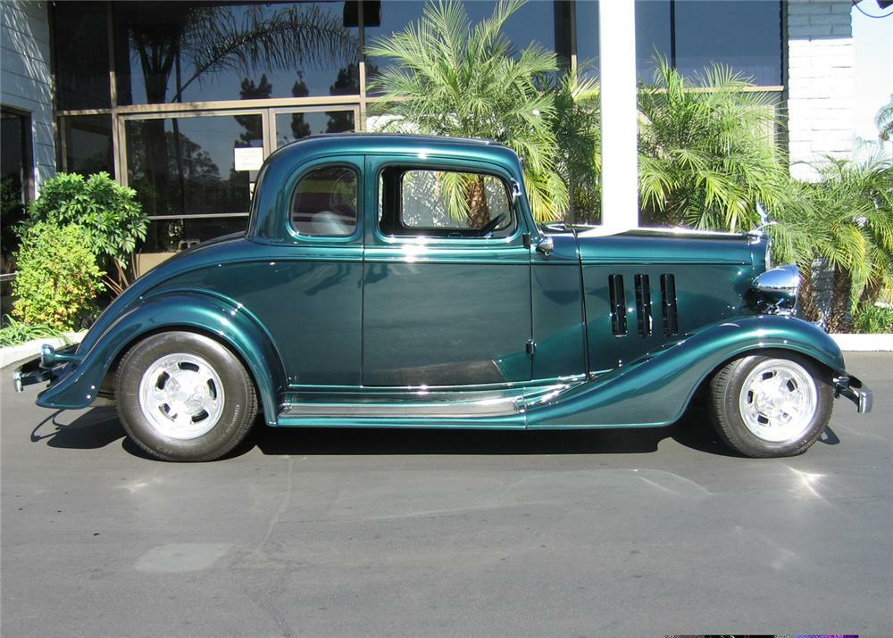 1933 CHEVROLET 5 WINDOW CUSTOM 2 DOOR COUPE - Side Profile - 62010