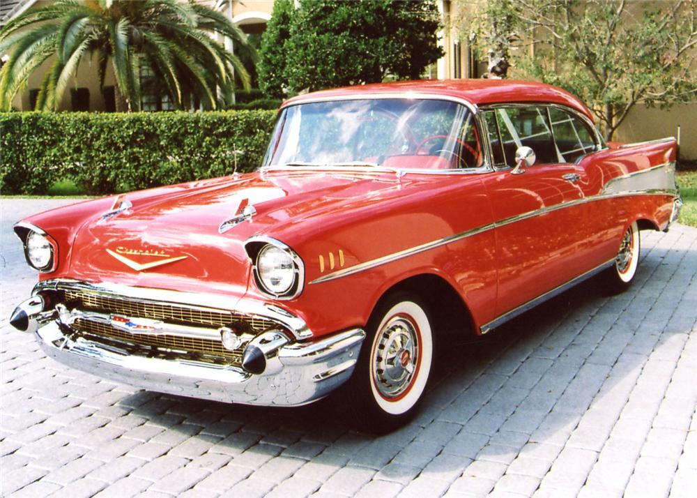 1957 CHEVROLET BEL AIR 2 DOOR HARDTOP - Front 3/4 - 65758