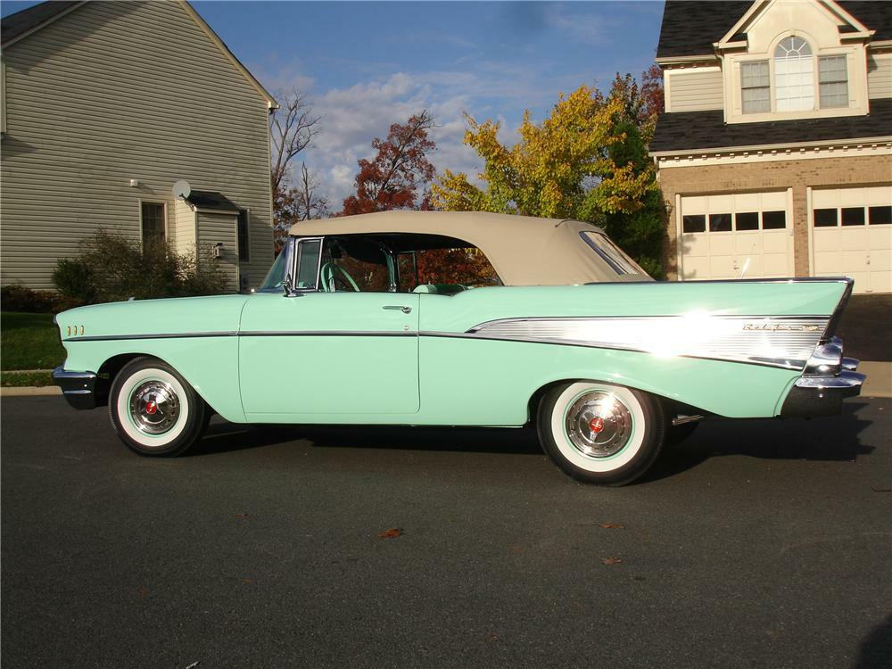 1957 CHEVROLET BEL AIR CONVERTIBLE - Side Profile - 81042