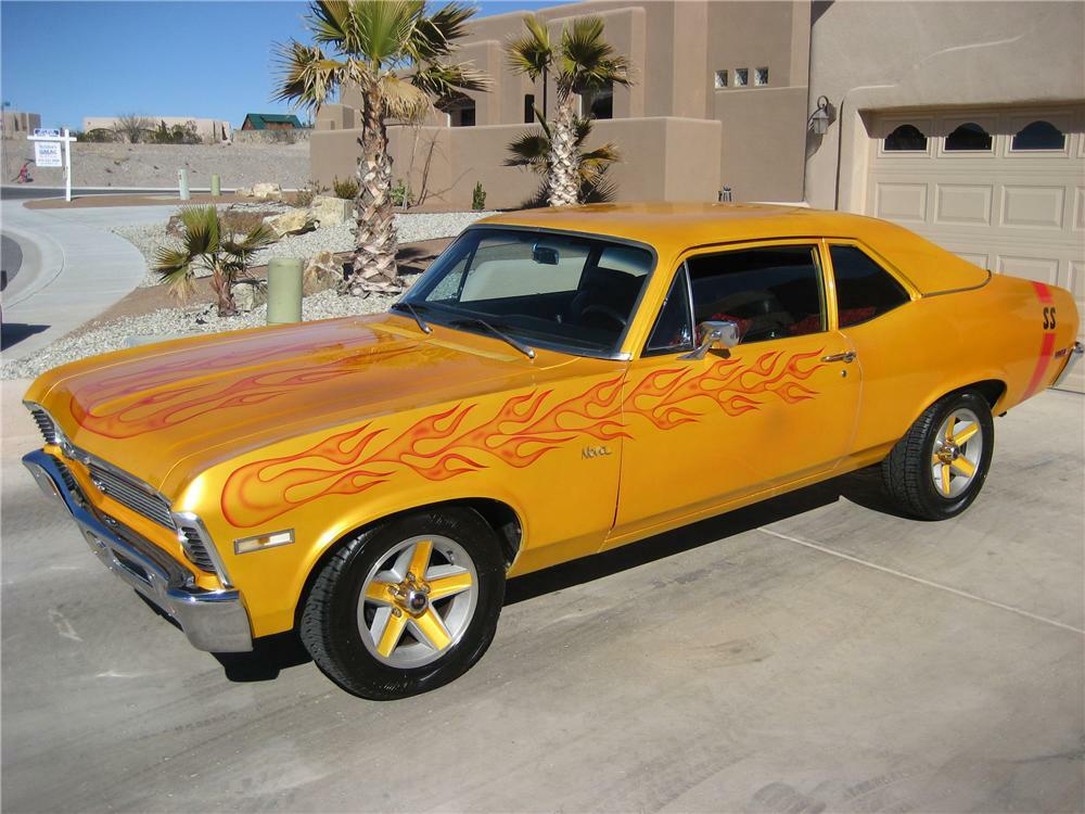 1971 CHEVROLET NOVA CUSTOM 2 DOOR COUPE - Side Profile - 82733