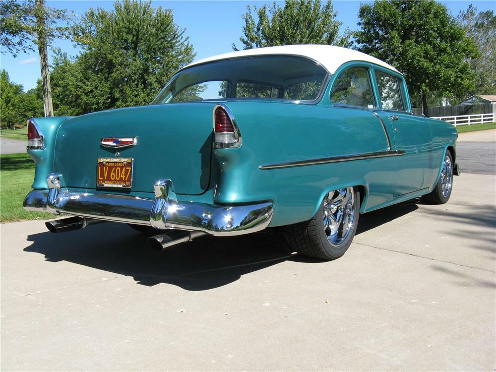 1955 CHEVROLET 210 CUSTOM 2 DOOR SEDAN - Rear 3/4 - 93340