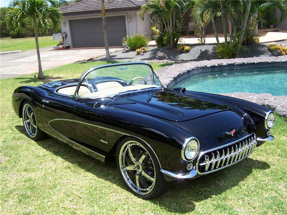 1957 CHEVROLET CORVETTE CUSTOM CONVERTIBLE - Front 3/4 - 96143