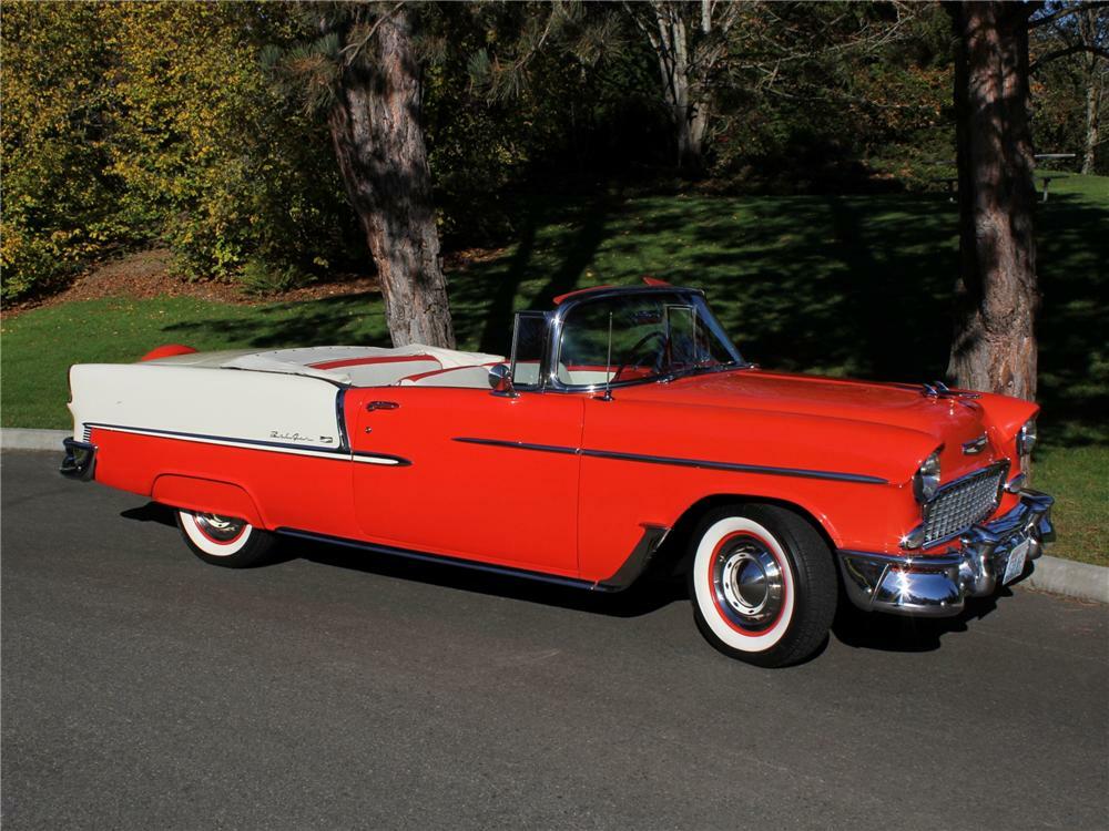 1955 CHEVROLET BEL AIR CONVERTIBLE - Front 3/4 - 96264