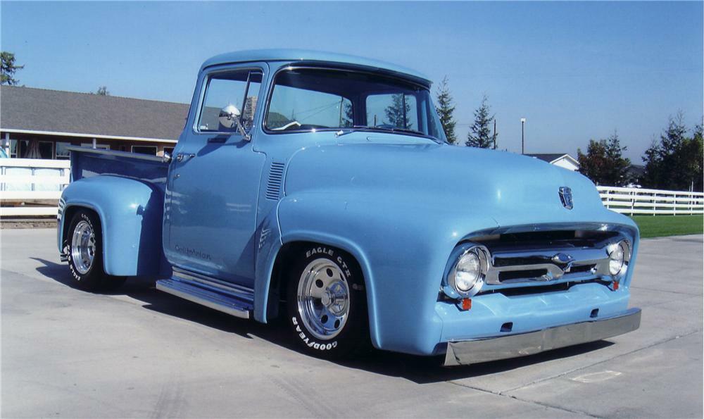 1956 FORD F-100 CUSTOM PICKUP - Front 3/4 - 96274