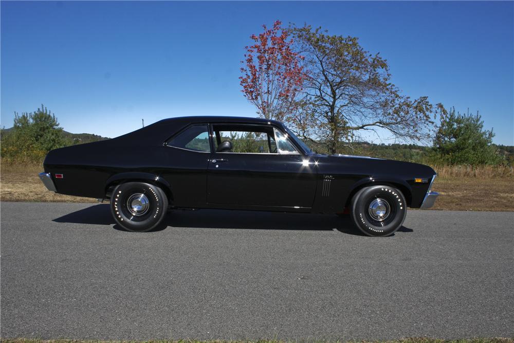1969 CHEVROLET NOVA CUSTOM 2 DOOR SPORT COUPE - Side Profile - 96772